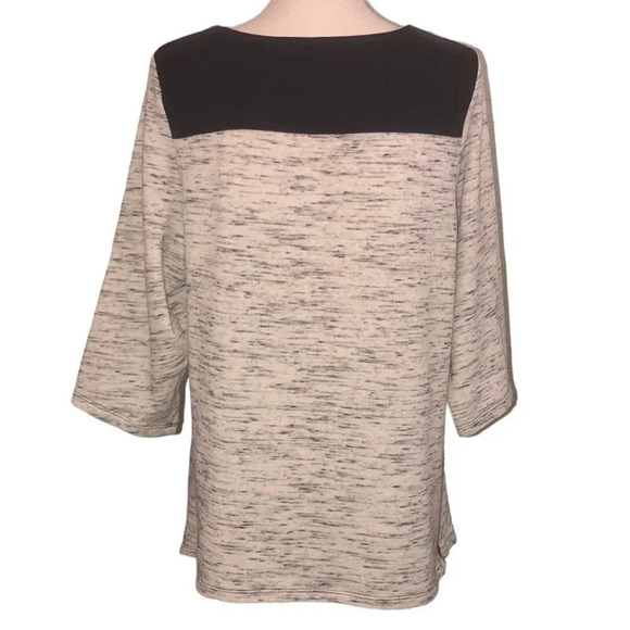 Charter CLUB Sz 2X Women's Plus Size Gray & Navy Blue 3/4 Sleeves Nautical Top - Picture 5 of 5